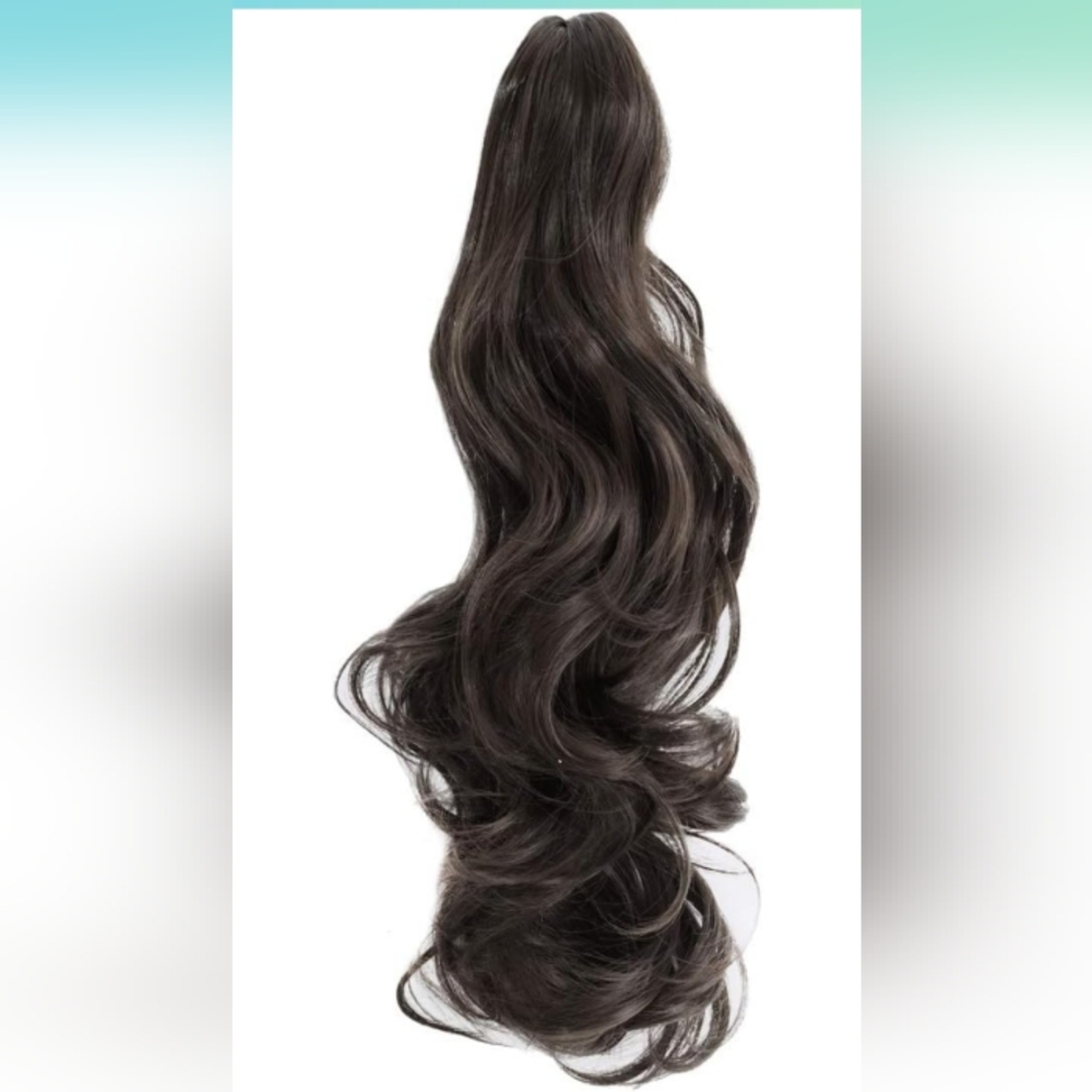FELENDY Ponytail Extension Claw 18" Wavy Clip in Hairpiece NEW